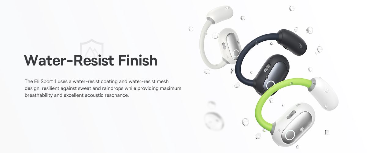 Belaidės Bluetooth 5.3 ausinės Eli Sport 1 su įkrovimo dėklu, juodos A00064400121-00 6932172648275