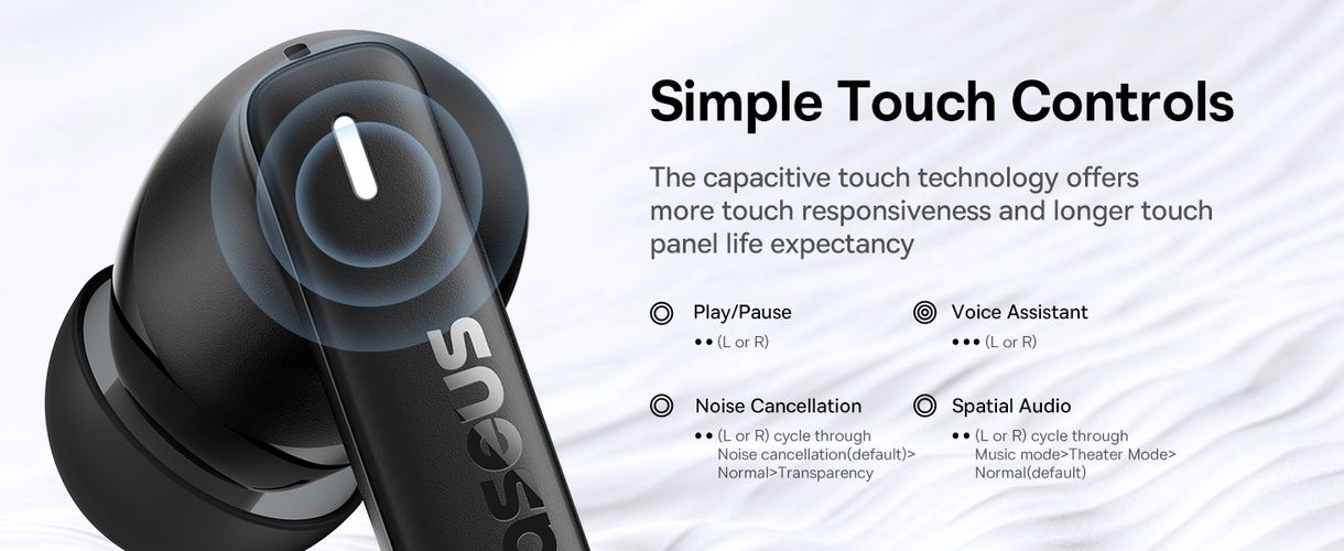 True Wireless Bluetooth 5.3 Earphones Bowie E19 with Charging Case, Black A00069600113-00 6932172655969