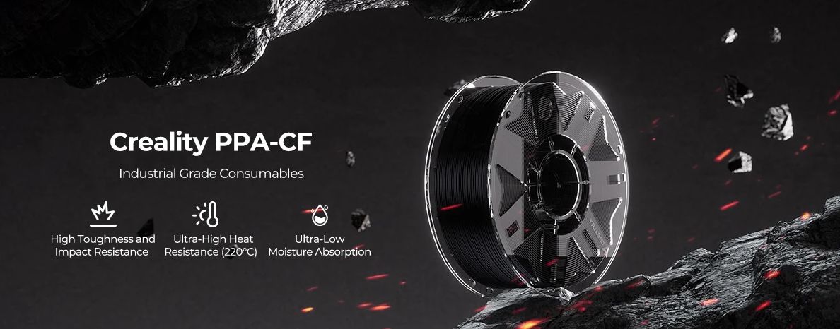 Filament PPA + 15CF black 1kg  industrial-grade CREALITY PPA-CF-1-CRE 6977905740963