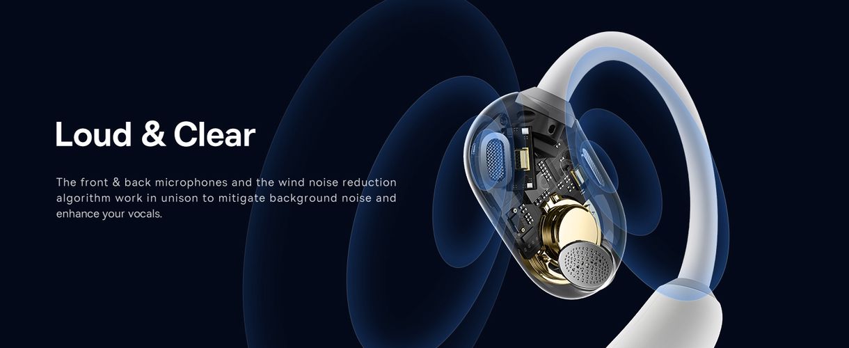 Avatud kõrvaklapid Eli Sport 1 True Wireless Bluetooth 5.3 kõrvaklapid koos laadimiskohvriga, valge A00064400221-00 6932172648268