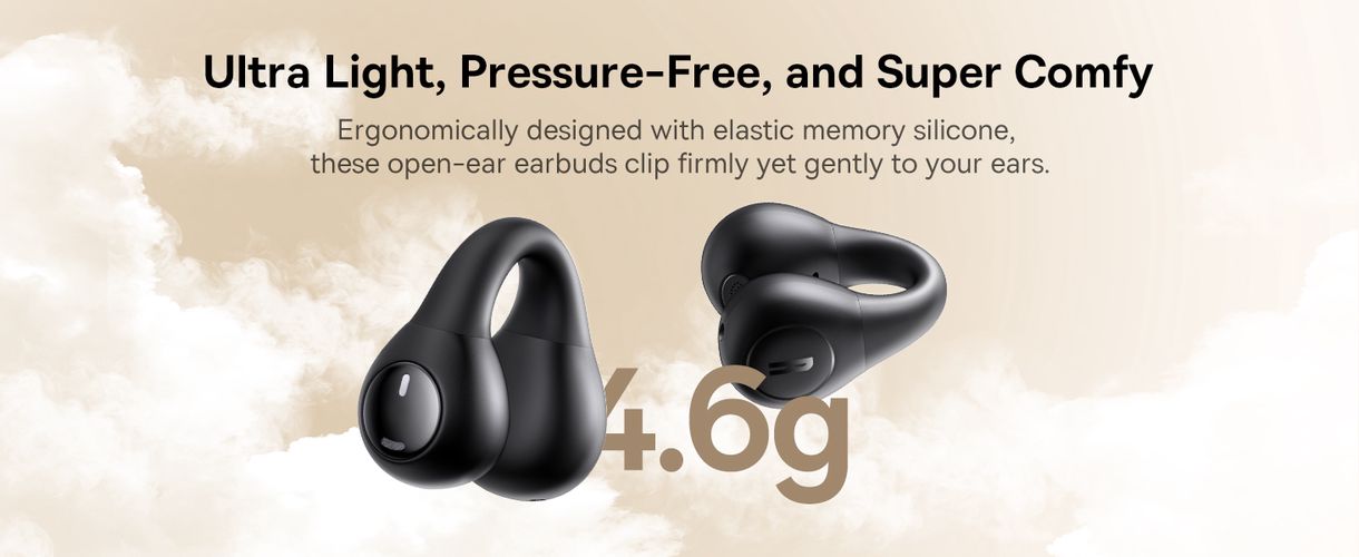 Открытые беспроводные наушники True Wireless Bluetooth 5.4 Earphones Bass 15 Clip с зарядным кейсом, черный A00079500113-00 6932172674335