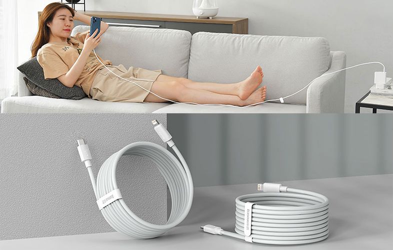 Kabelis USB A kištukas - USB C kištukas 1.5m 40W 5A QC3.0 PD, baltas (2 vnt) TZCATZJ-02 6953156230309