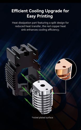 Ender-3V3 SE/KE kaitintuvo (Heating Block) atnaujintas komplektas skirtas naudoti su "Unicorn" purkštukais CREALITY CRE-4001030135 6971636400745