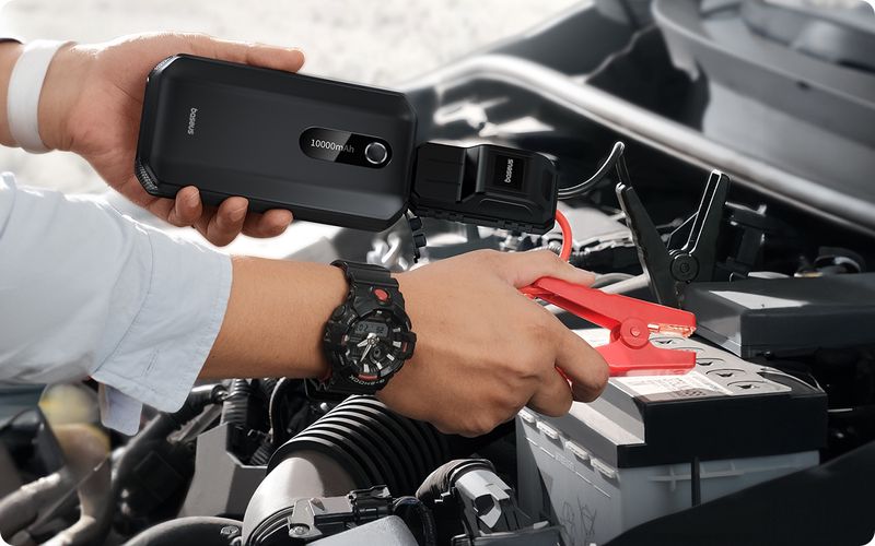 Išorinis akumuliatorius (Powerbank) su automobilio užvedimo funkcija 500A/1000A 10000 mAh 37 Wh, USB + USB-C 5V 2.4A Super Energy BASEUS C00245501113-00 6932172652524