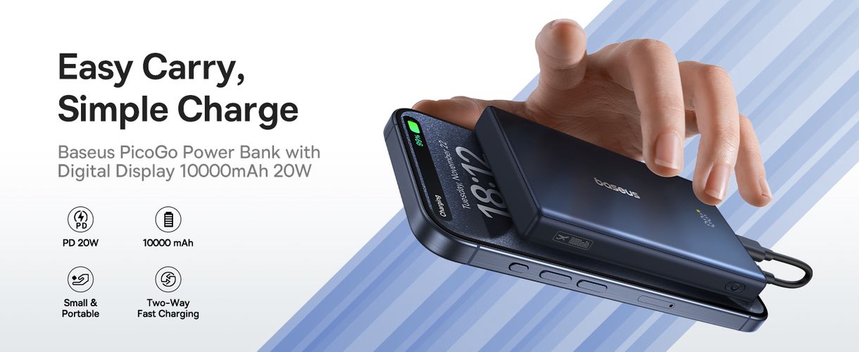 LiPo Powerbank 10000mAh 20W USB + 2xUSB-C PicoGo cosmic black BASEUS P10076801123-00 6932172670856