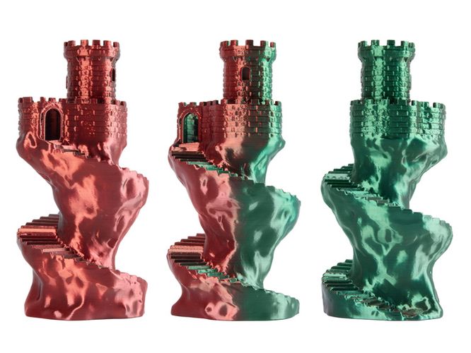 Filament PLA Magic silk FOREST FLAME (Green, Red) 1kg Spectrum PLA-MagForFla-1-SPEC 5905991404910