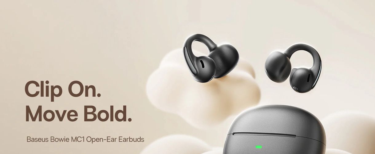 Belaidės Bluetooth 5.4 ausinės Bowie MC1 su įkrovimo dėklu, juodos A00083501126-00 6932172684358