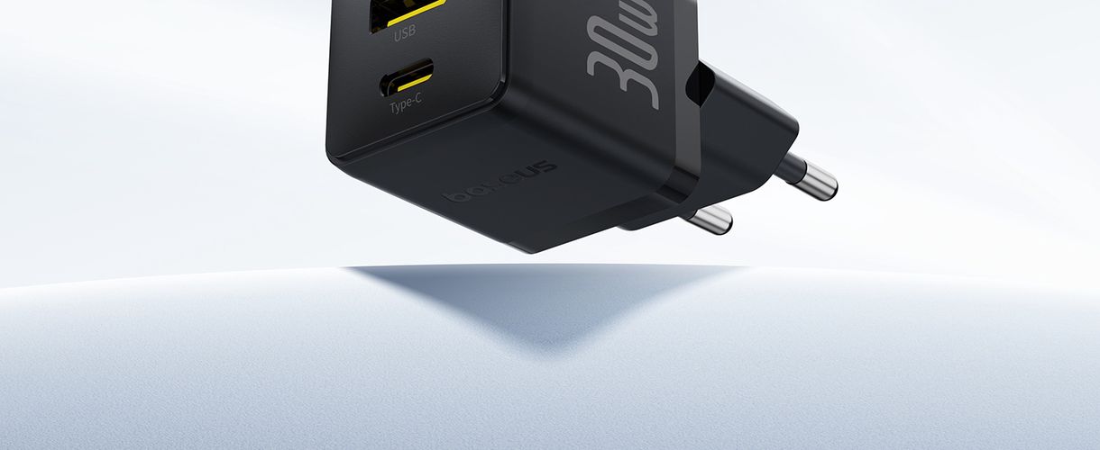 Wall Fast Charger Palm 30W USB + USB-C QC3.0 PD3.0, Black P1011160A113-00 6932172672478