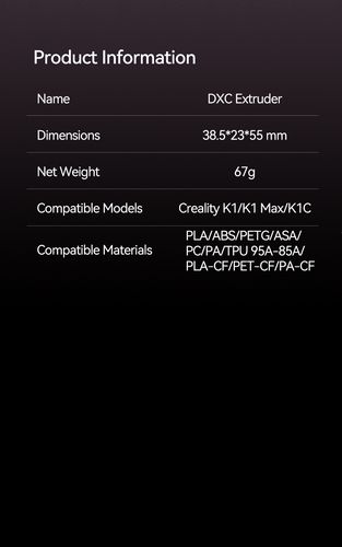 Экструдер DXC для K1 K1MAX K1C K1SE CREALITY CRE-4008030117 6977905741793