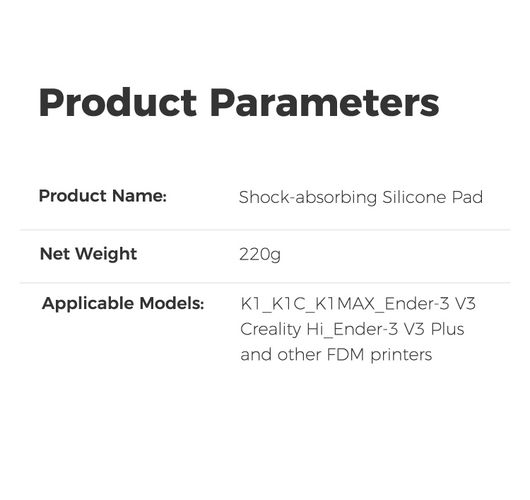 Löögisummutus silikoonist pad-4tk K1_K1 Max_K1C_K1 SE_Ender-3 V3_Ender-3 V3 Plus_Creality Hi CRE-4004010271 6977905740840
