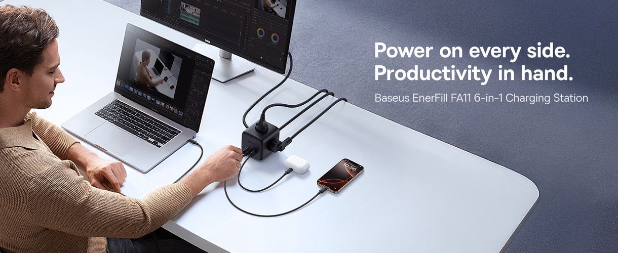 Baseus EnerFill FA11 Cube Power Strip 3AC+1U+1C 67W 1.5m EU Cosmic Black E00082100123-00 6932172687526