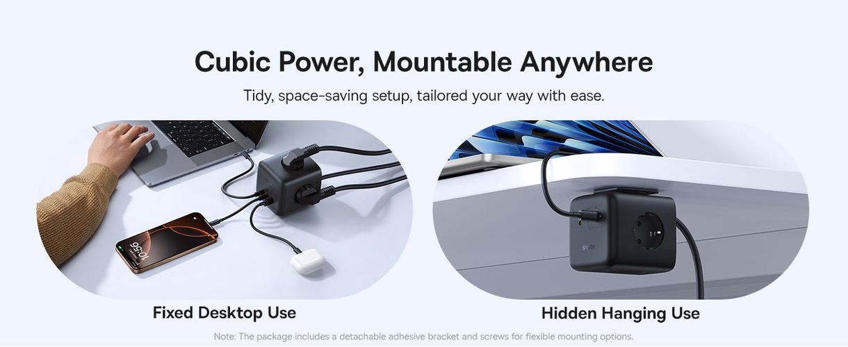 Baseus EnerFill FA11 Cube Power Strip 3AC+1U+1C 67W 1.5m EU Cosmic Black E00082100123-00 6932172687526