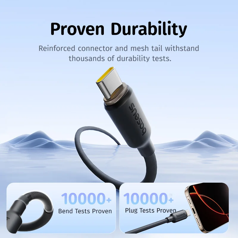 Кабель USB C plug - USB C plug, 1м 100Вт магнитный вспененный силикон, черный BASEUS E0426D00 6932172694326