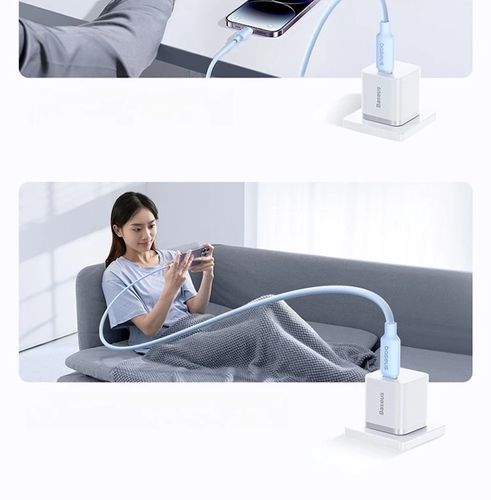 Кабель USB C - IP Lightining 2м 20Вт вспененный силикон белый BASEUS E0426A05 6932172693923