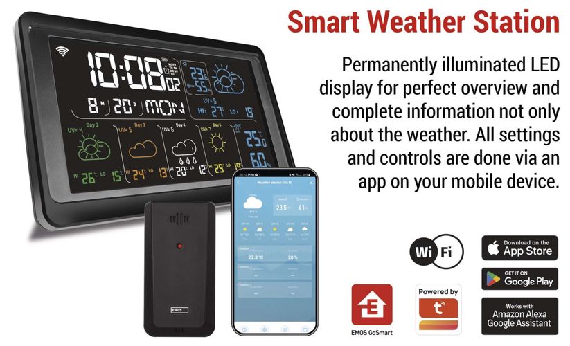Belaidė išmani orų stotelė su Wi-Fi GoSmart E8610 8592920136089
