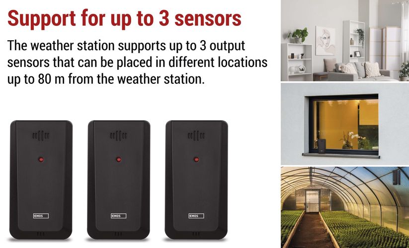 Беспроводная цифровая метеостанция с наружным датчиком, черный E8620 8592920136188