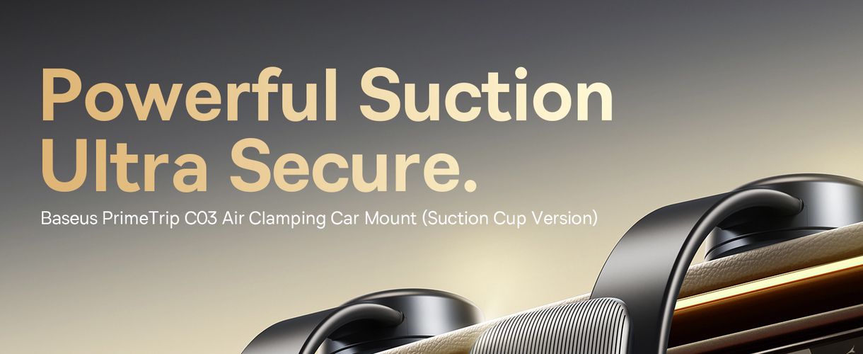 Clamping Car Mount with Suction Cup PrimeTrip C03 Air, Black C0013C01 6932172695729