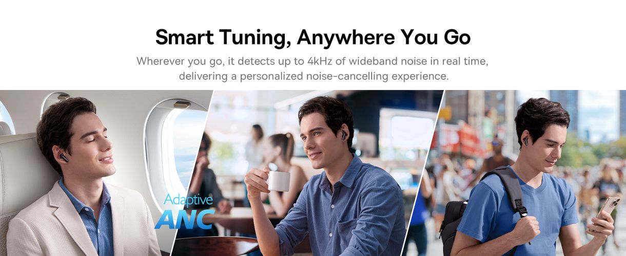 Belaidės Bluetooth 6.0 ausinės Bass BP1 Pro su triukšmo slopinimu ir įkrovimo dėklu, juodos A0010504 6932172694982