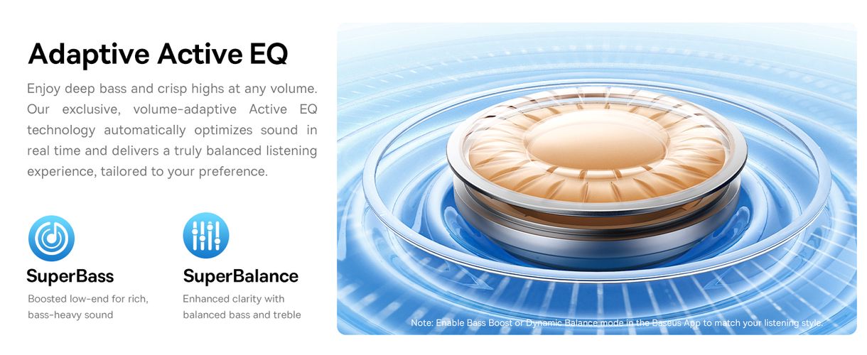 Belaidės Bluetooth 6.0 ausinės Bass BP1 Pro su triukšmo slopinimu ir įkrovimo dėklu, juodos A0010504 6932172694982