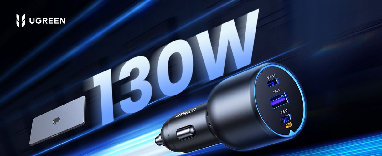 Auto kiirlaadija 130W 12-24V USB-A + 2xUSB-C QC3.0 PD3.0 UGREEN/35025 6941876230259