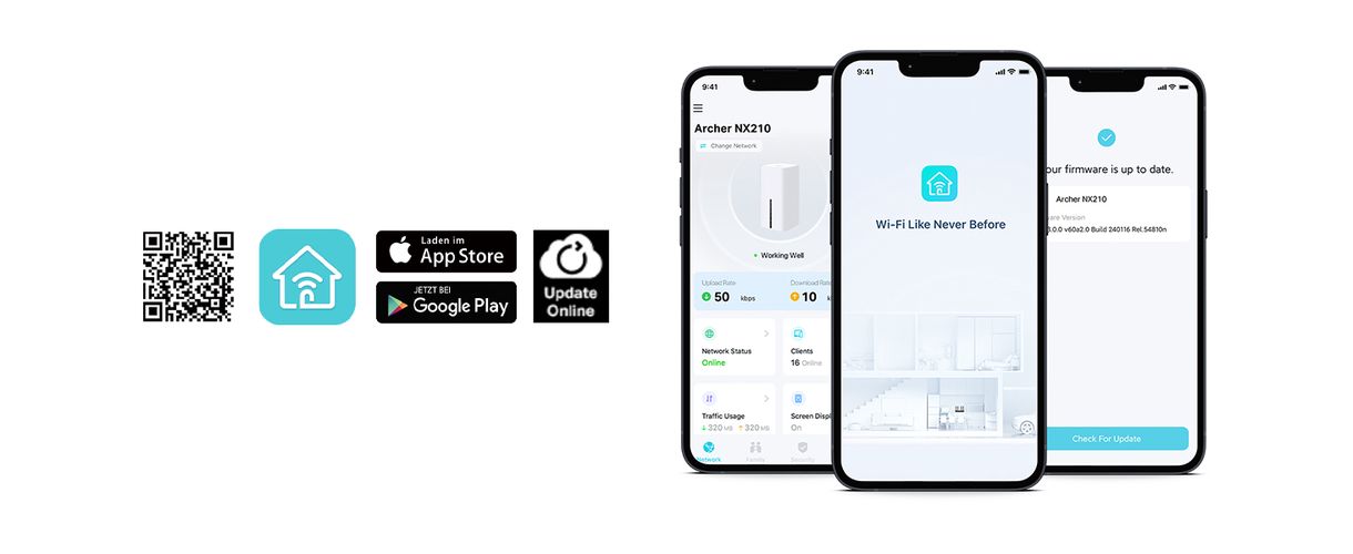 Беспроводной двухдиапазонный маршрутизатор Wi-Fi 2.4GHz 574Mbps / 5GHz 1201Mbps + 5G 4.67Gbps 3xLAN Gigabit ARCHER-NX210