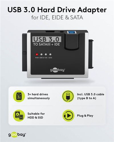 Адаптер USB 3.0 для жестких дисков IDE и SATA 2,5/3,5" 72013 4040849720130