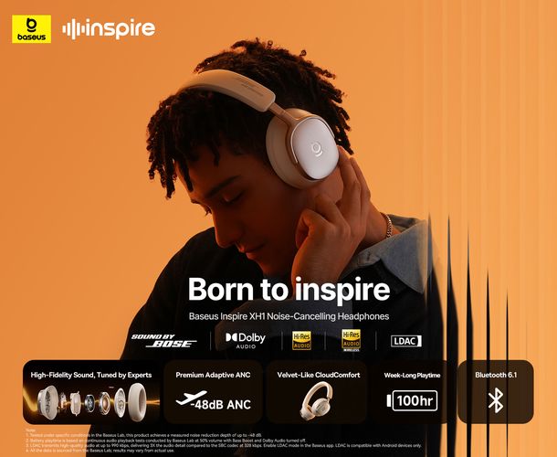 Juhtmevabad Bluetooth 6.1 Inspire XH1 mürasummutusega kõrvaklapid, valged A00085701233-00 6932172693046