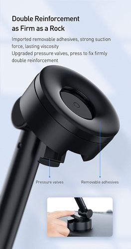 Automobilinis laikiklis 4.7-6.5" ekranų telefonams su siurbtuku, juodas SUYL-JY01 6953156220966