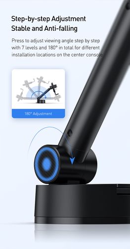 Automobilinis laikiklis 4.7-6.5" ekranų telefonams su siurbtuku, juodas SUYL-JY01 6953156220966