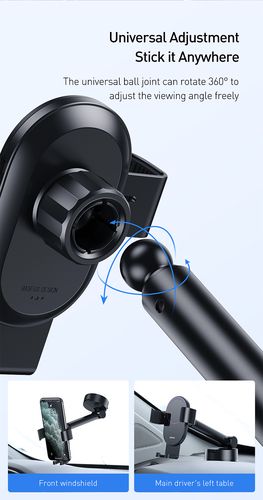 Automobilinis laikiklis 4.7-6.5" ekranų telefonams su siurbtuku, juodas SUYL-JY01 6953156220966