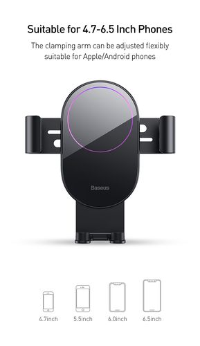 Automobilinis laikiklis 4.7-6.5" ekranų telefonams su siurbtuku, juodas SUYL-JY01 6953156220966