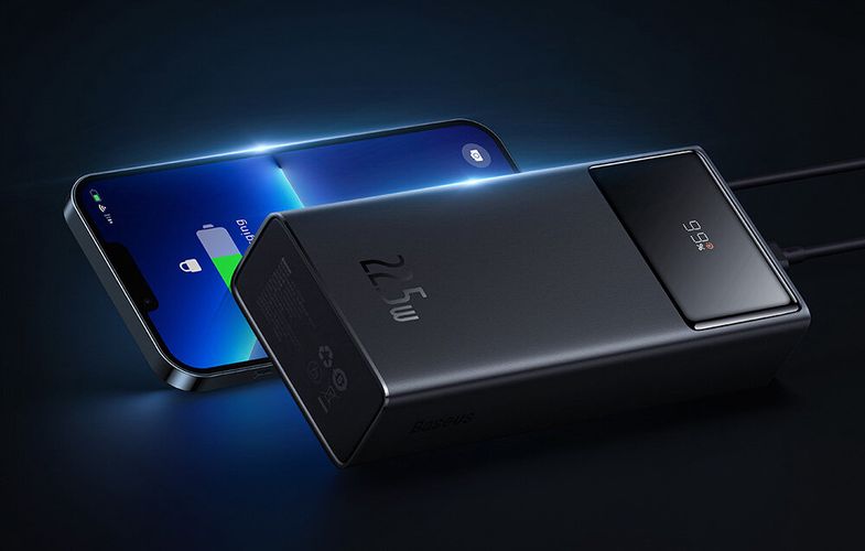 LiPo išorinis akumuliatorius (Powerbank) 30000mAh 22.5W su PD3.0 QC3.0 2xUSB + USB-C Star-Lord juodas BASEUS PPXJ080101 6932172620714