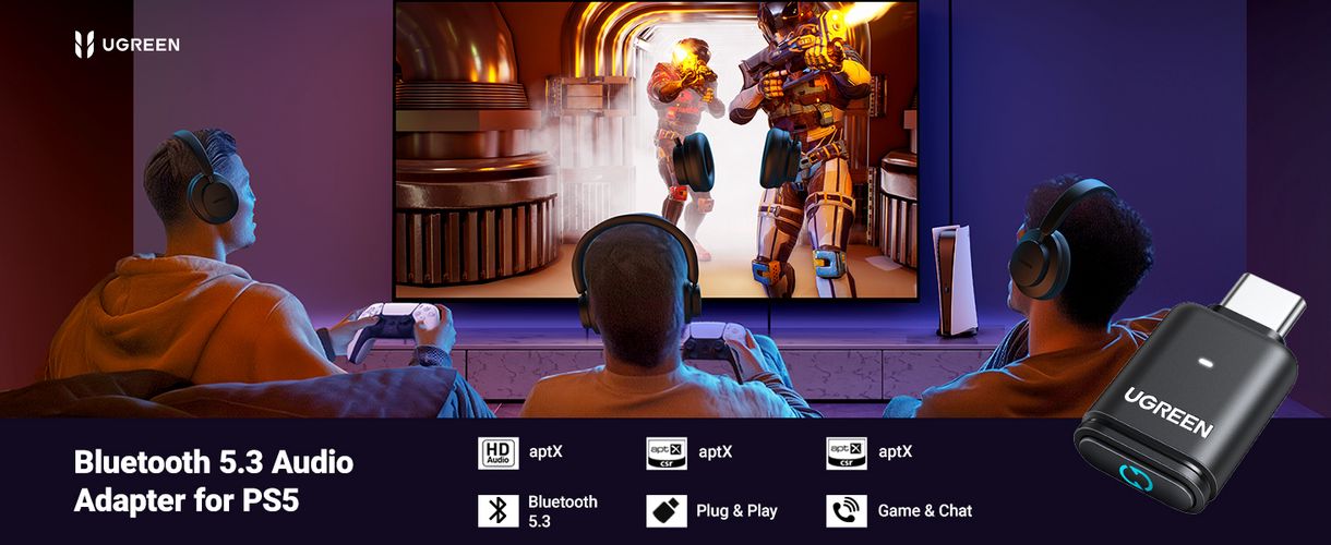 Беспроводной Bluetooth 5.3 аудиоадаптер USB-C для PS5, Nintendo Switch UGREEN/45008 6941876240081