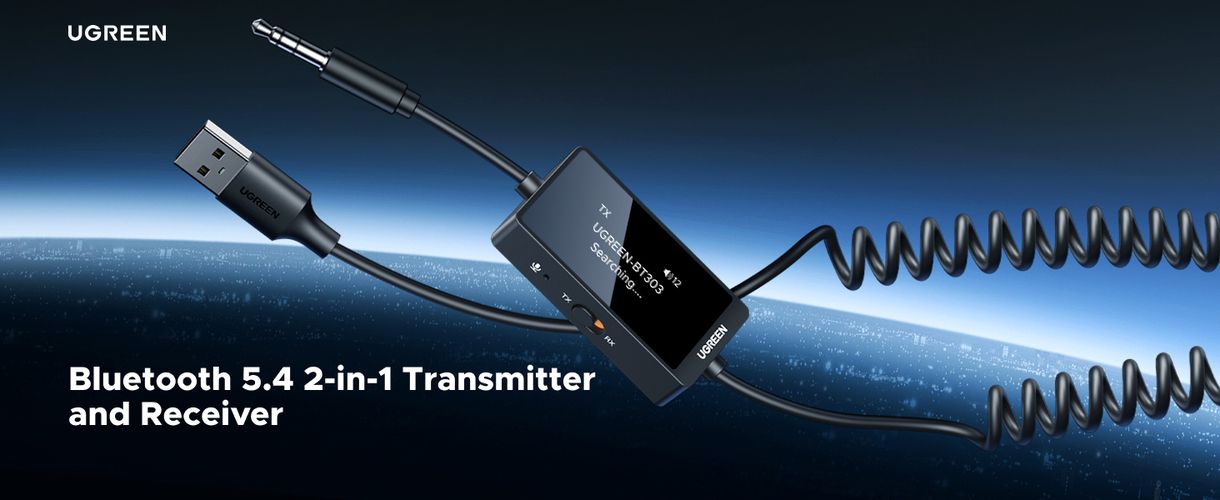 Беспроводной аудиоприемник Bluetooth 5.4 - передатчик с разъемом AUX (3,5 мм) UGREEN/45236 6941876242368