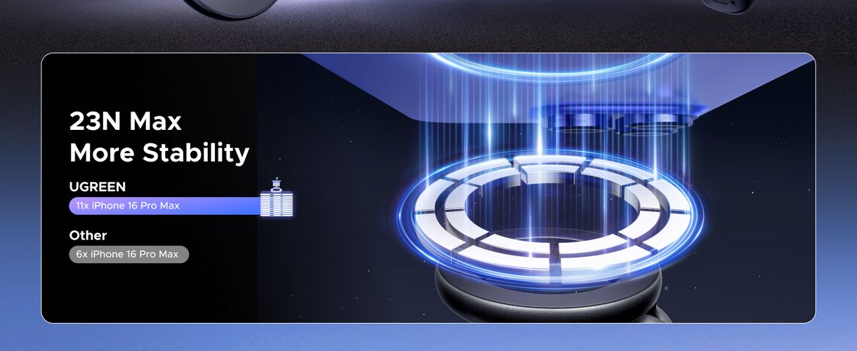 Automobilinis magnetinis telefono laikiklis (į ventiliacijos groteles), juodas UGREEN/65185 6941876261857