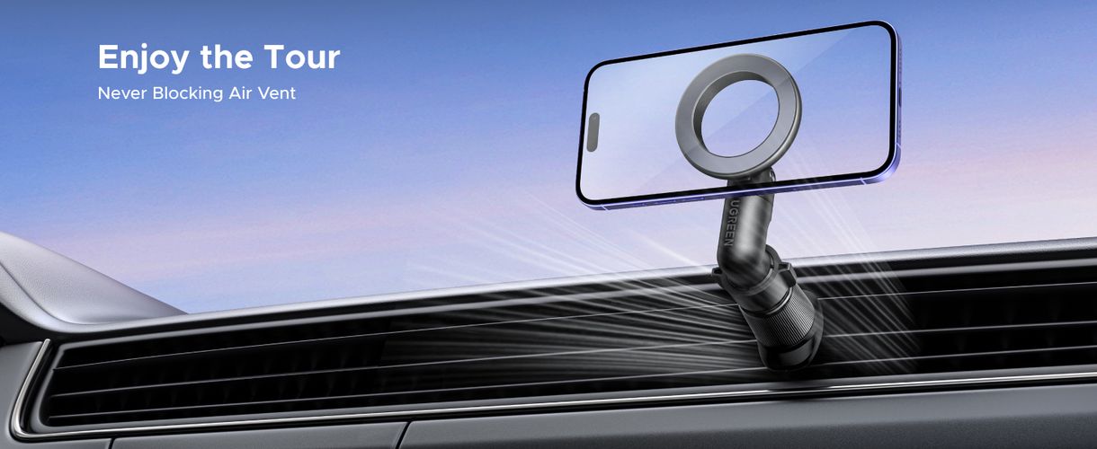 Automobilinis magnetinis telefono laikiklis (į ventiliacijos groteles), juodas UGREEN/65185 6941876261857
