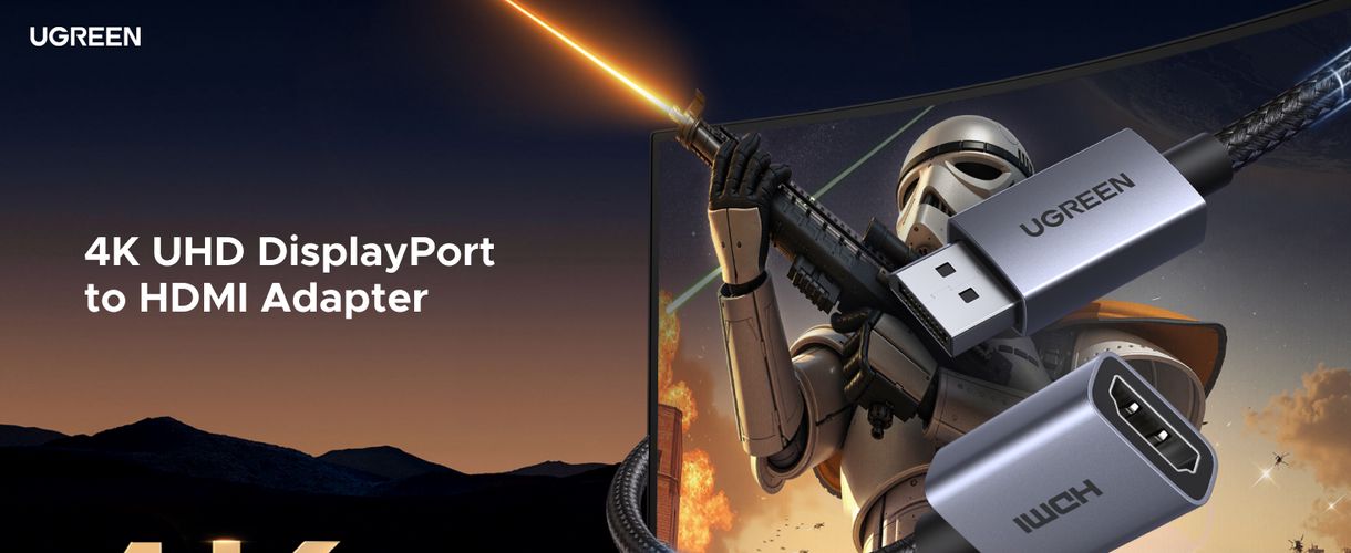 Adapter DisplayPort (male) - HDMI (female) 4K@30Hz 0.2m DP133 UGREEN UGREEN/65982S 6941876297214