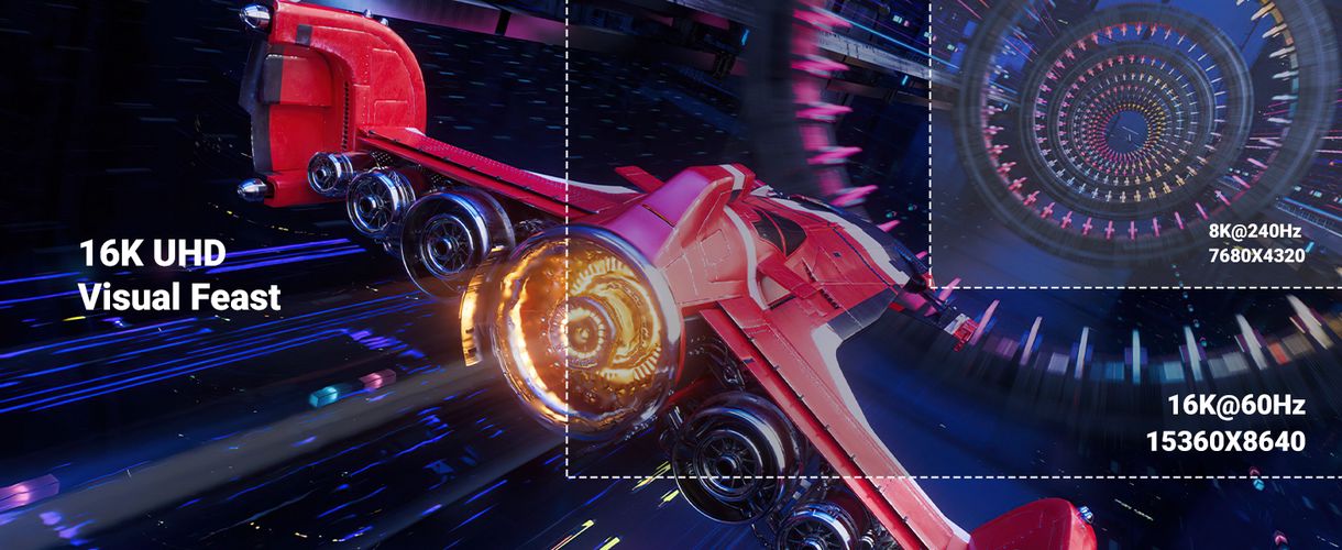 Cable DisplayPort DP - DP 2.1 16K@60Hz 1m 80Gbps DP131 UGREEN UGREEN/55567 6941876255672