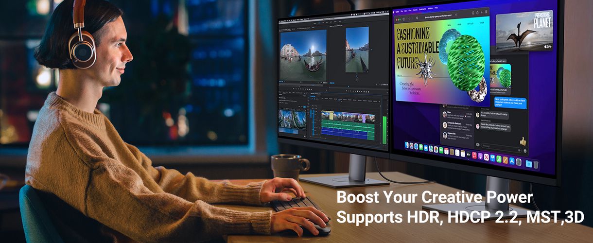 Cable DisplayPort DP - DP 2.1 16K@60Hz 1m 80Gbps DP131 UGREEN UGREEN/55567 6941876255672