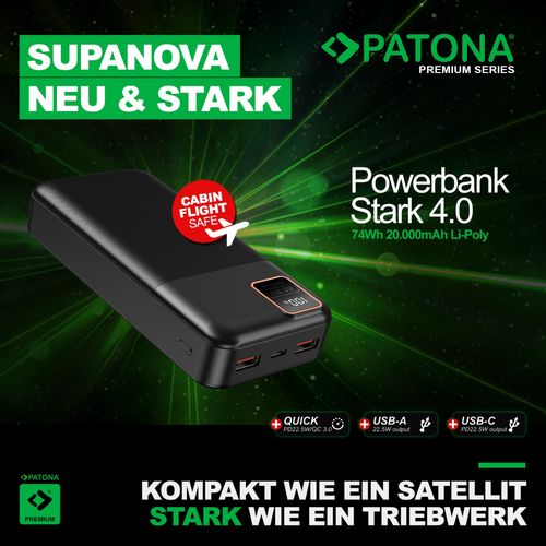 PATONA Premium Powerbank Stark 4.0 PD22.5W 20.000mAh, PATONA 9417 4055655252157