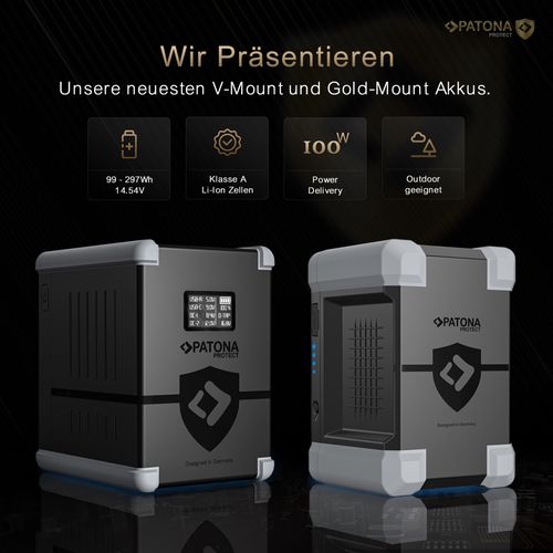 PATONA PROTECT V-Mount battery V200-PD100 198Wh USB-C USB-A D-Tap 2xDC-out, PATONA 13875 4055655235600