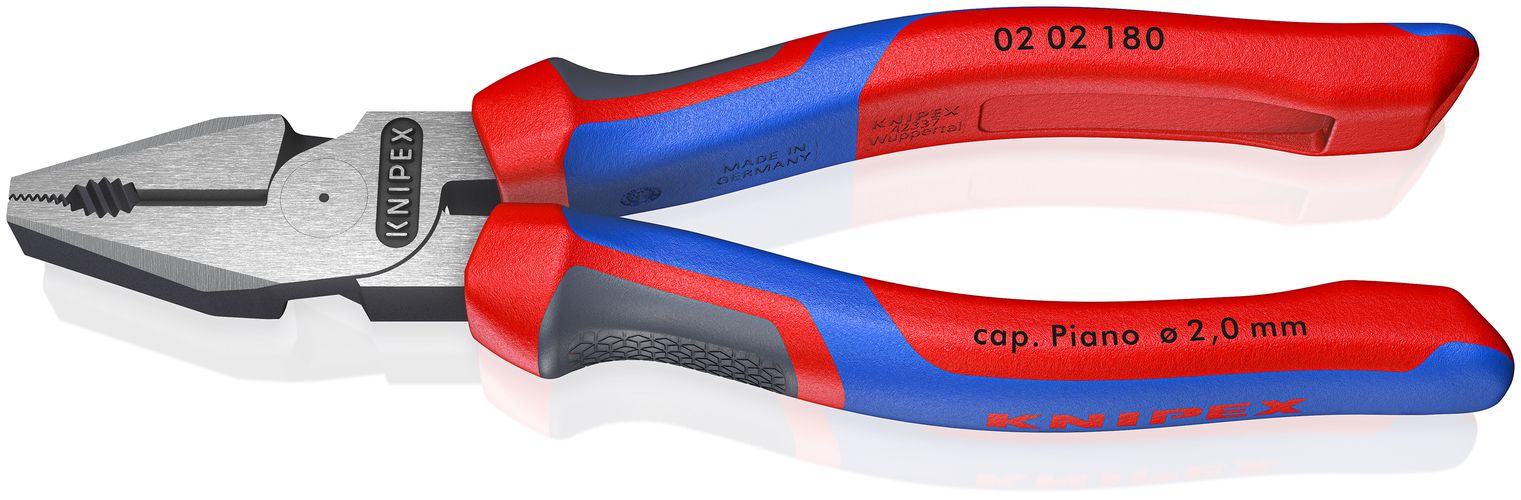 KNIPEX 02 02 180 High Leverage Combination Pliers with comfort handles black atramentized 180 mm 02 02 180 4003773034896