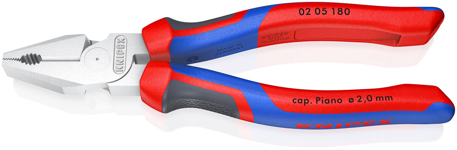 KNIPEX 02 05 180 High Leverage Combination Pliers with comfort handles chrome-plated 184 mm 02 05 180 4003773043072