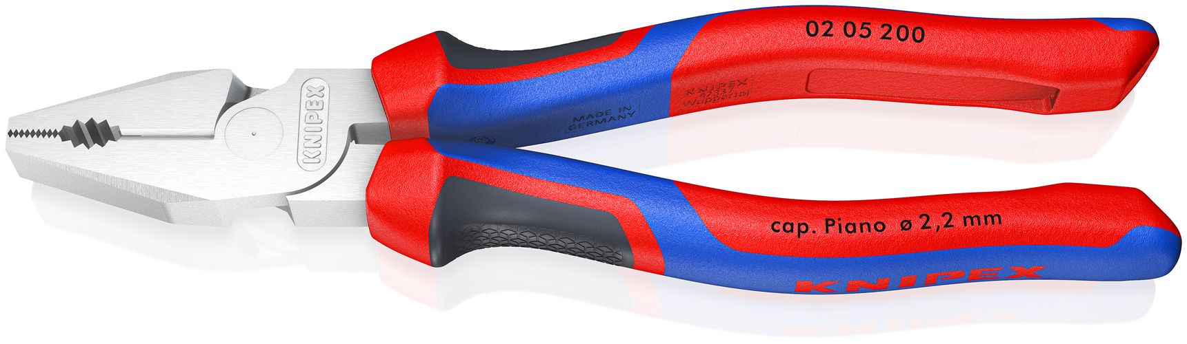 KNIPEX 02 05 200 High Leverage Combination Pliers with comfort handles chrome-plated 200 mm 02 05 200