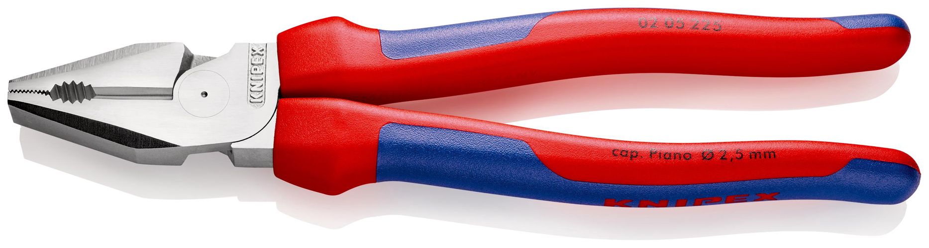 KNIPEX 02 05 225 High Leverage Combination Pliers with comfort handles chrome-plated 225 mm 02 05 225 4003773010005