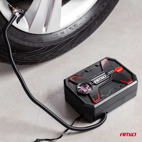 Car Air compressor with digital pressure gauge and LED light 12V Acomp-11, AMiO 5903293023846