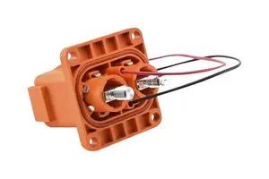 2 POSITION EMC RECEPTACLE, FLANGE MOUNTING WITH HIGH VOLTAGE INTERLOCK LOOP, 180 A, 50MM  POWER CABLE, #16 SIGNAL CONTACT, CONTACTS INCLUDED ATHP042P08EL16-M1