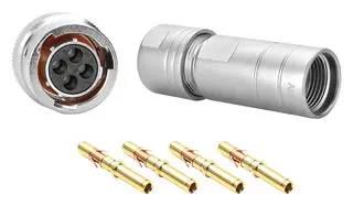 CIRCULAR CONNECTOR, PLUG, 4POS, CABLE RT06104SNH03SS-K