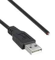 USB CORD, 2.0 A PLUG-FREE END, 3.05M/BLK 3021017-10