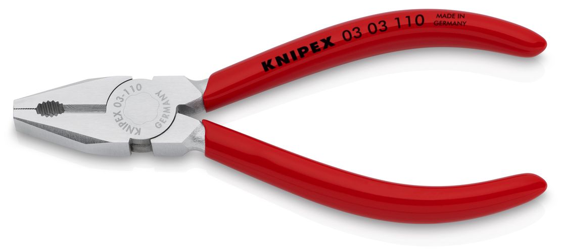 KNIPEX 03 03 110 Mini Combination Pliers plastic coated chrome-plated 110 mm 03 03 110